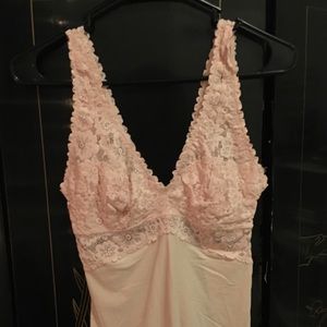 Aerie Light Pink Lace Insert Body Suit